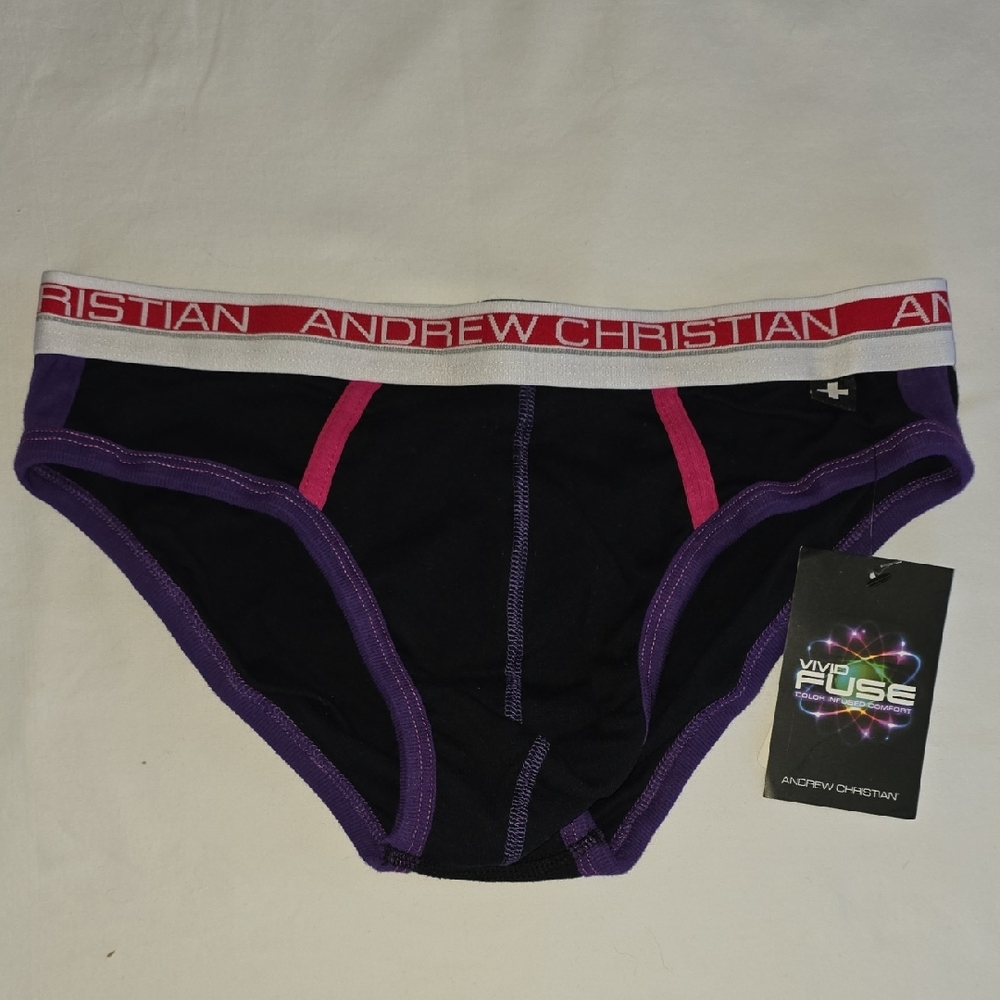Andrew Christian Black and Purple Briefs